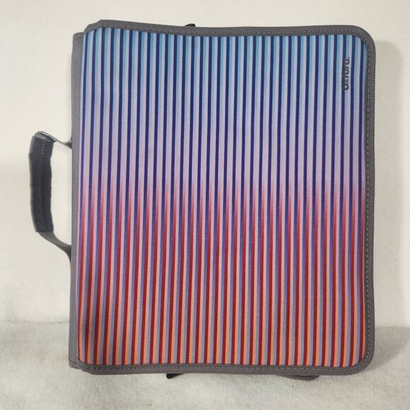 Oxford zipper, Open Tab and Snap Binders 475 sheets, 3" Round Ring, BLUE STR - Picture 1 of 14